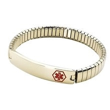 Gold Stainless Steel Expansion Medic ID Bangle