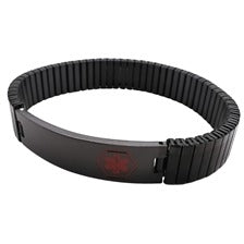 Black Stainless Steel Expansion Medic ID Bangle