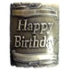 Mug Beer Glass Happy Birthday Square Badge Silver