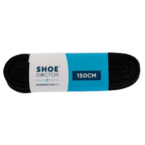 Shoe Laces 150cm Black Flat Footy