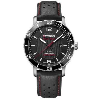 Watch Wenger Roadster Black Dial Leather Band