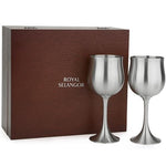 Goblet Water Pewter Pair 250ml Gift Boxed