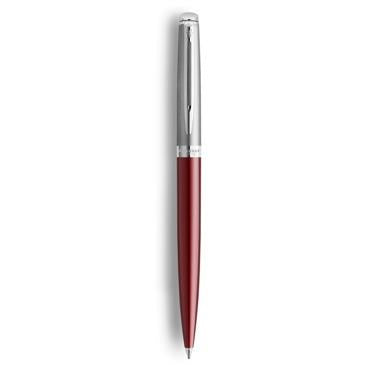 Pen Hemisphere Essentials Stainless Steel & Matte Red Lacquer Chrome Trim Ballpoint Waterman