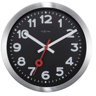 Clock Nextime Station Arabic Numerals 19cm Black