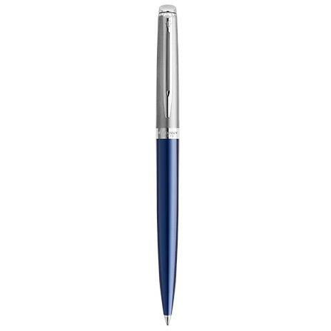 Pen Hemisphere Essentials Stainless Steel & Matte Blue Lacquer Chrome Trim Ballpoint Waterman