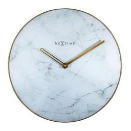 Clock Nextime Marble 40cm White