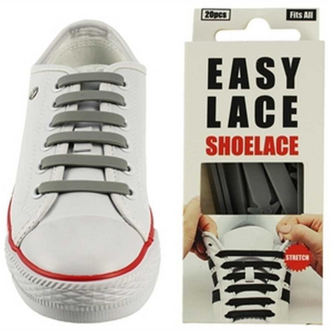 Shoe Laces Easy Lace Flat Grey