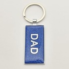 Keyring Dad Rectangle Blue Glitter