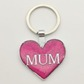 Keyring Mum Heart Pink Glitter