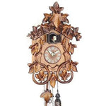 Clock Cuckoo Traditional Carved Leaves Quartz