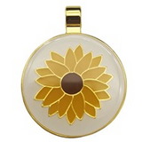 Pet Tag Gold Sunflower