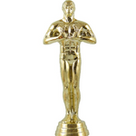 Trophy Gold Figure with wreath - Includes engraved gold plaque