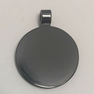 Pet Tag Gunmetal Circle Large